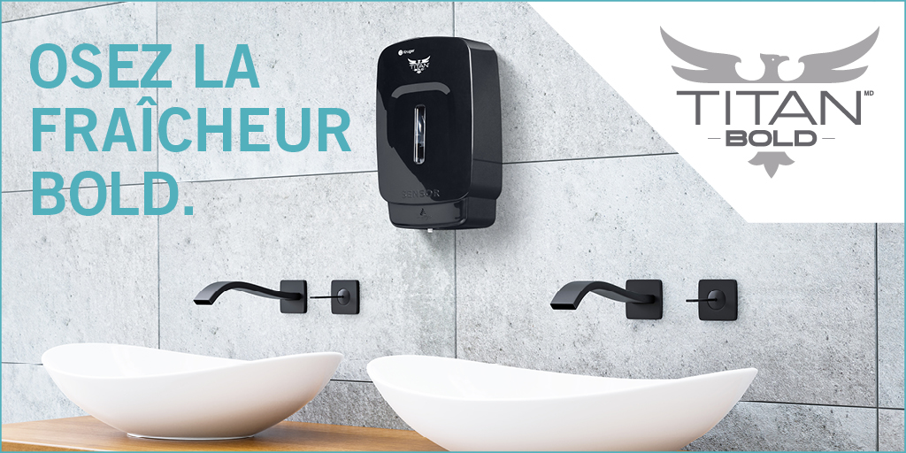 Voici les NOUVELLES distributrices de savon mousse manuelle et automatique TitanMD Bold exclusives à PHF Produits Kruger. Au design épuré et minimaliste, ces distributrices discrètes sauront rehausser toute salle de toilettes. Pour en savoir plus : bit.ly/3A0MXpD