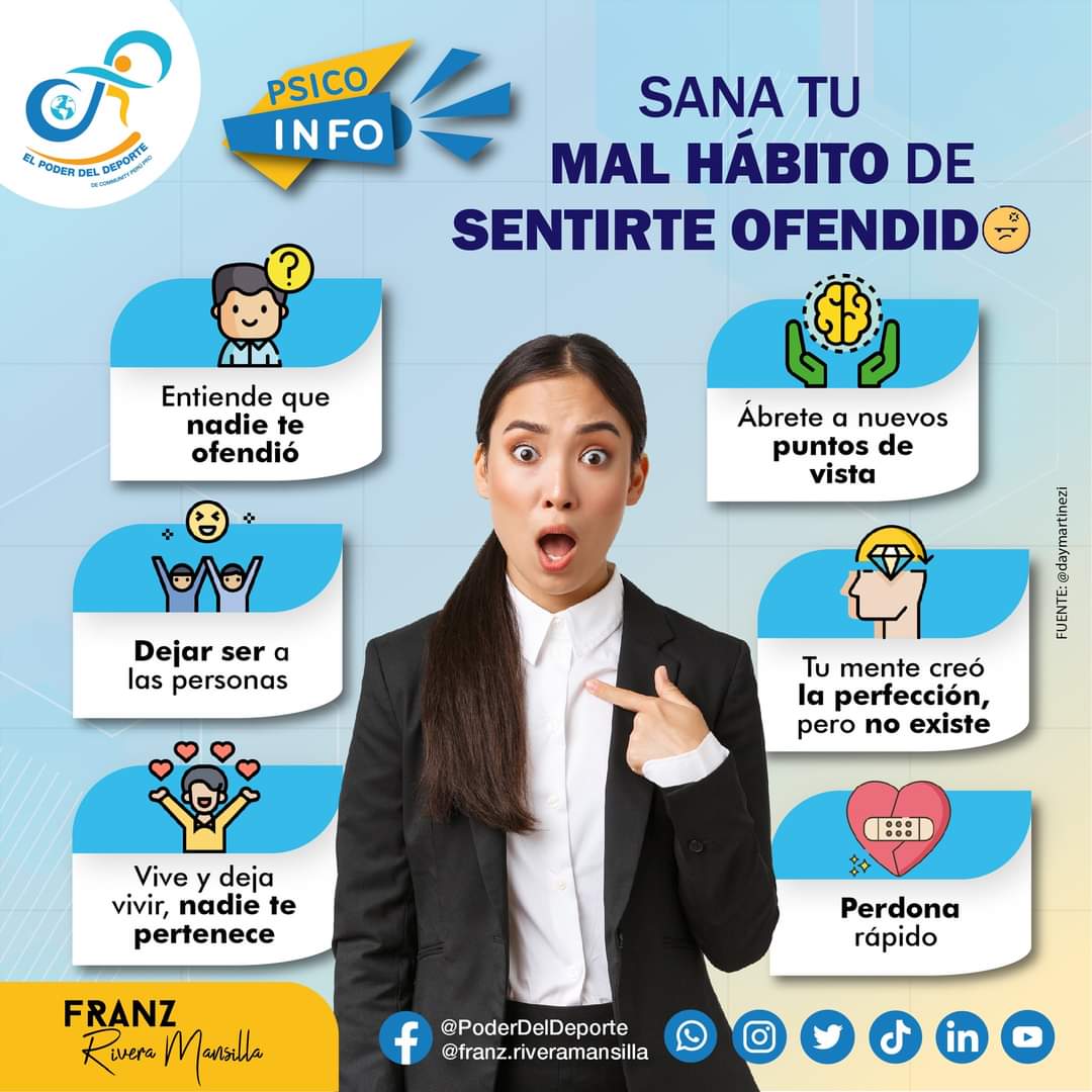 franzriveman's tweet photo. #ideas✍🏻🚨
#Sana tu Mal #Hábito de #sentirte #ofendido
👉🏻 Entiende que nadie te ofendió 🧐
👉🏻 Deja ser a las personas 🤷🏻‍♂️
👉🏻 Vive y deja vivir, nadie te pertenece 
👉🏻 Ábrete a nuevos puntos de vista 👀
👉🏻 Tu mente creo la perfección, pero no existe 😔
👉🏻 Perdona rápido 😍 https://t.co/I1SGXY0UdY