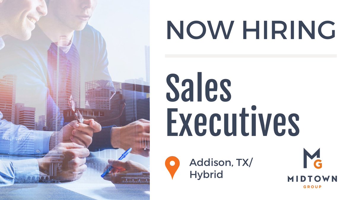 Our client, a leading provider of information technology outsourcing solutions, is seeking exceptional Sales Executives. This permanent role will be based in Addison, Texas.
Interested? zurl.co/fCzv

#hiring #sales #AddisonTX #AddisonJobs #LoveWhatYouDo