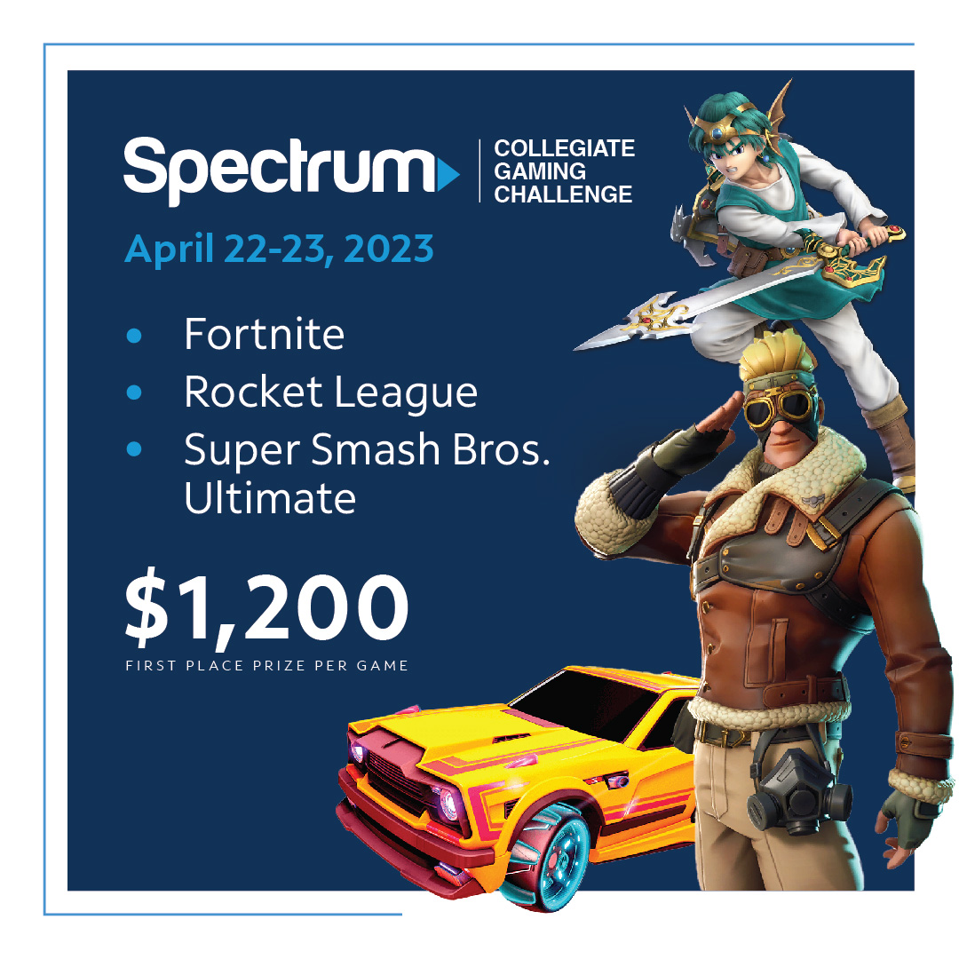 VikkiKitty's tweet image. Rally Cry is hosting a FREE TO ENTER $3,000 prize pool Spectrum Collegiate Gaming Challenge on April 22-23 for:

-Smash Ult
-Fortnite (2v2)
-Rocket League

Enroll at rallycry.gg/spectrum

Collegiate presence in esports is so important in growing scenes, so this is awesome 🔥