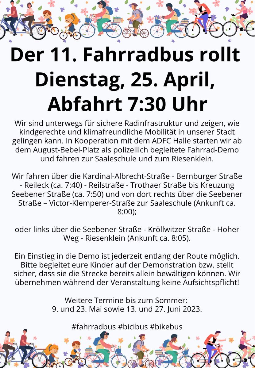 🎬 der 11. 
#FahrradBus #BiciBus #Bikebus #Kita #Schule #Sicher #Gemeinsam #Rad #gesund #MitDemRadZurArbeit #mdRzA