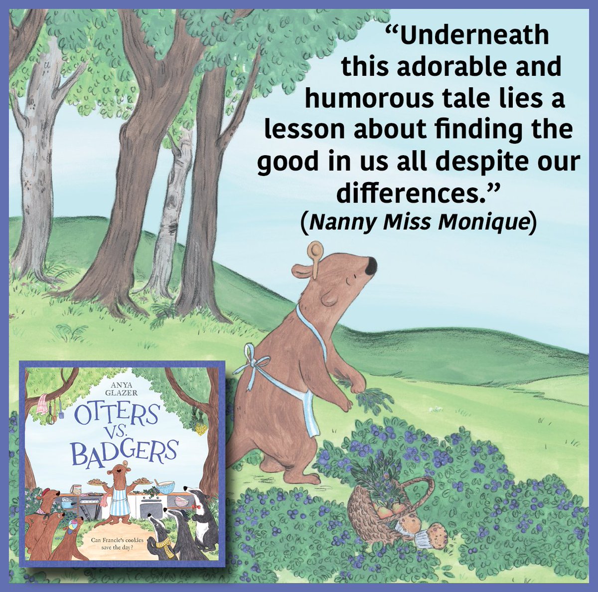 Kane Miller (@kanemillerbooks) on Twitter photo "Glazer does an incredible job creating this world for the reader and laying out the emotional conflict that is keeping these very similar groups apart."
-- Nanny Miss Monique, on OTTERS VS. BADGERS (<a href="/anya_glazer/">Anya Glazer</a>) #kidlit
🦦: bit.ly/OttersBadgers
📚: kanemiller.com/otters-vs-badg… "Glazer does an incredible job creating this world for the reader and laying out the emotional conflict that is keeping these very similar groups apart."
-- Nanny Miss Monique, on OTTERS VS. BADGERS (<a href="/anya_glazer/">Anya Glazer</a>) #kidlit
🦦: bit.ly/OttersBadgers
📚: kanemiller.com/otters-vs-badg…