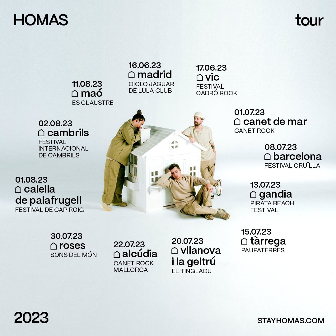 HOMAS TOUR 2023 💙❤️💛 :)
entrades a stayhomas.com!!!
