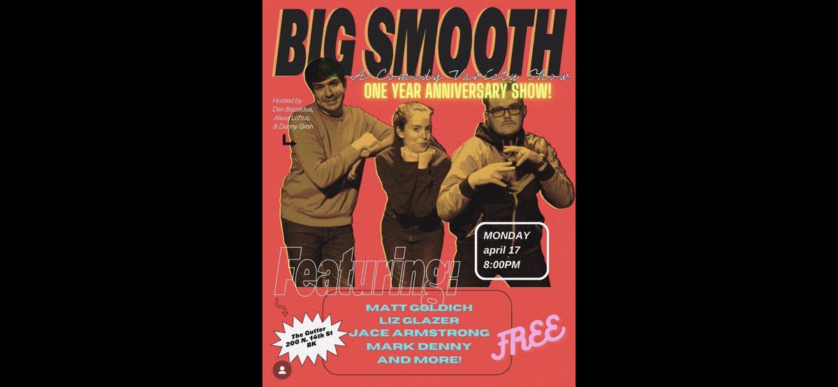 thecomedybureau's tweet image. #comedy
LA
whatever show w/rory scovel
hollywood handbook
wrong!

NYC
war
big smooth 1 yr anniversary 
@butterboycomedy 

full listings for shows and open mics at thecomedybureau.com