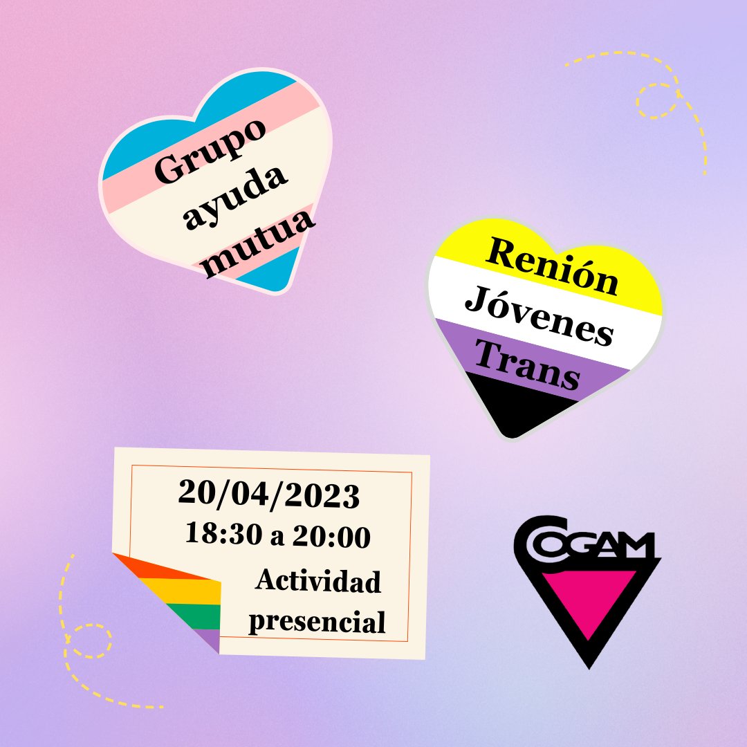 Tenemos nuestra próxima reunión este jueves 20 a las 18:30.   Son reuniones no mixtas para personas trans y en cuestionamiento. El rango de edad es de 20 a 30 años.  No es necesario inscripción previa.