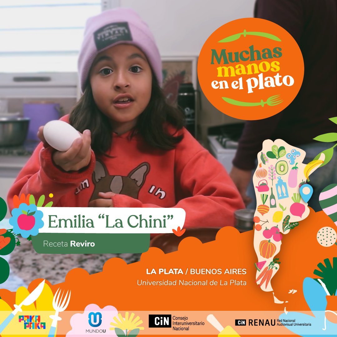#MuchasManosEnElPlato por la <a href="/unlp/">UNLP</a> 
Mañana a las 12 45 por la pantalla de <a href="/CanalPakapaka/">Pakapaka</a>
