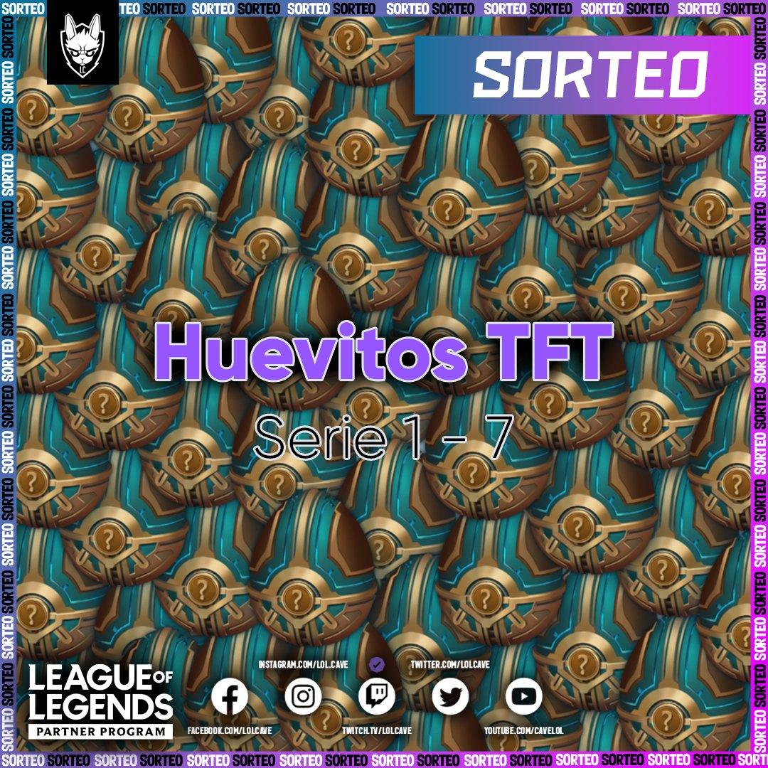 LoLCave's tweet photo. MEGA SORTEO DE ABRIL!!

20 Códigos = 200 HUEVITOS

Para participar:  

- Seguir a @Pansweeto, @Pandita_zan y @LoLCave 
- dar ❤️y 🔄

Tienen tiempo hasta el 29 de abril. 
Mucha suerte a todos

 #Sorteo | #TFT | #LPP| #TeamFightTactics | #Giveaway | #LeaguePartner | #TFTPartner https://t.co/F4byyy9G4g