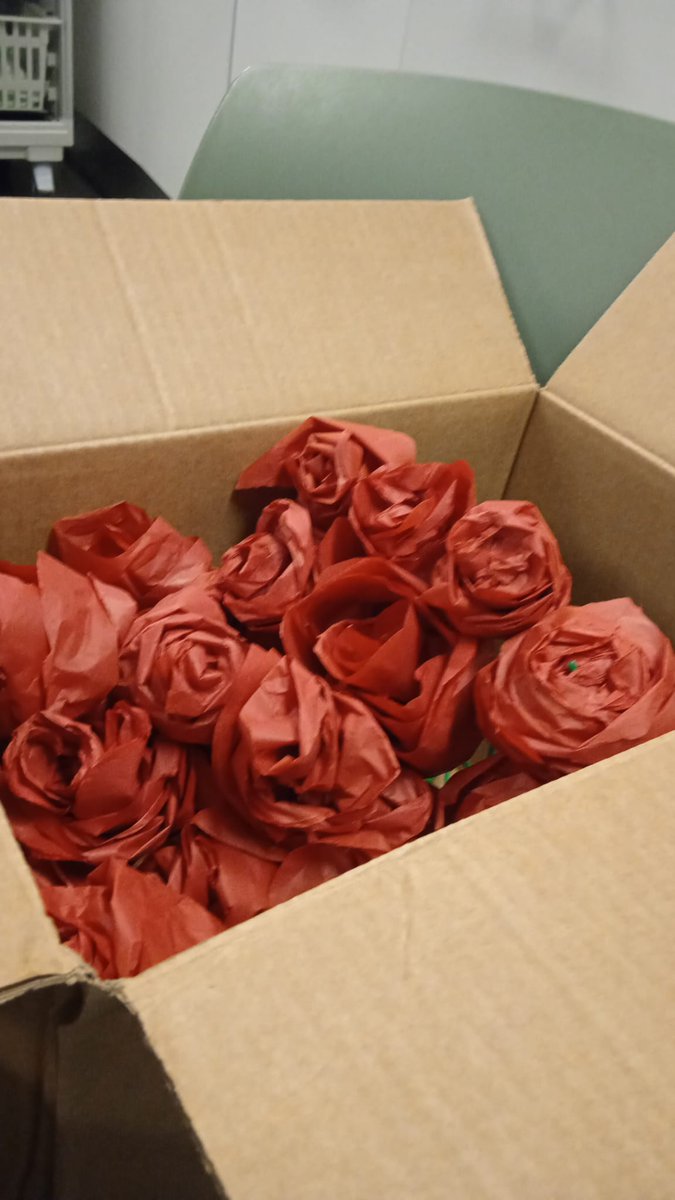 L'equip mèdic i d'infermeria de pediatria de sant pau està preparant el dia de Sant Jordi, amb la col·laboració de la professora, les voluntàries, els nostres infants i els pares <a href="/HospitalSantPau/">Sant Pau - Campus Salut Barcelona</a> <a href="/InfermeriaSPau/">Direcció Infermera Hospital de Sant Pau</a>