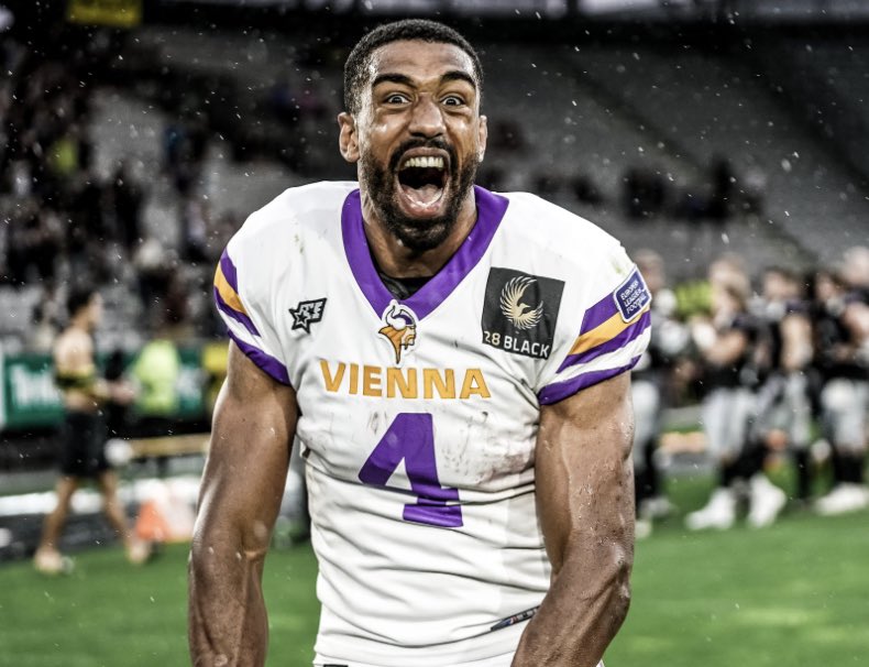Tim Hanswillemenke (@thanswillemenke) on Twitter photo Fun Fact: <a href="/ViennaVikings/">Vienna Vikings</a> WR <a href="/BouahJordan/">Jordan Bouah</a> ran a 4.3 40-Yard Dash at the International Combine set up by MPC. This would have tied him 11th-best at the 2023 #NFL Combine.
His 1.50 seconds 10-Yard Split would have tied him 6th-best at this year’s #NFL combine. Fun Fact: <a href="/ViennaVikings/">Vienna Vikings</a> WR <a href="/BouahJordan/">Jordan Bouah</a> ran a 4.3 40-Yard Dash at the International Combine set up by MPC. This would have tied him 11th-best at the 2023 #NFL Combine.
His 1.50 seconds 10-Yard Split would have tied him 6th-best at this year’s #NFL combine.