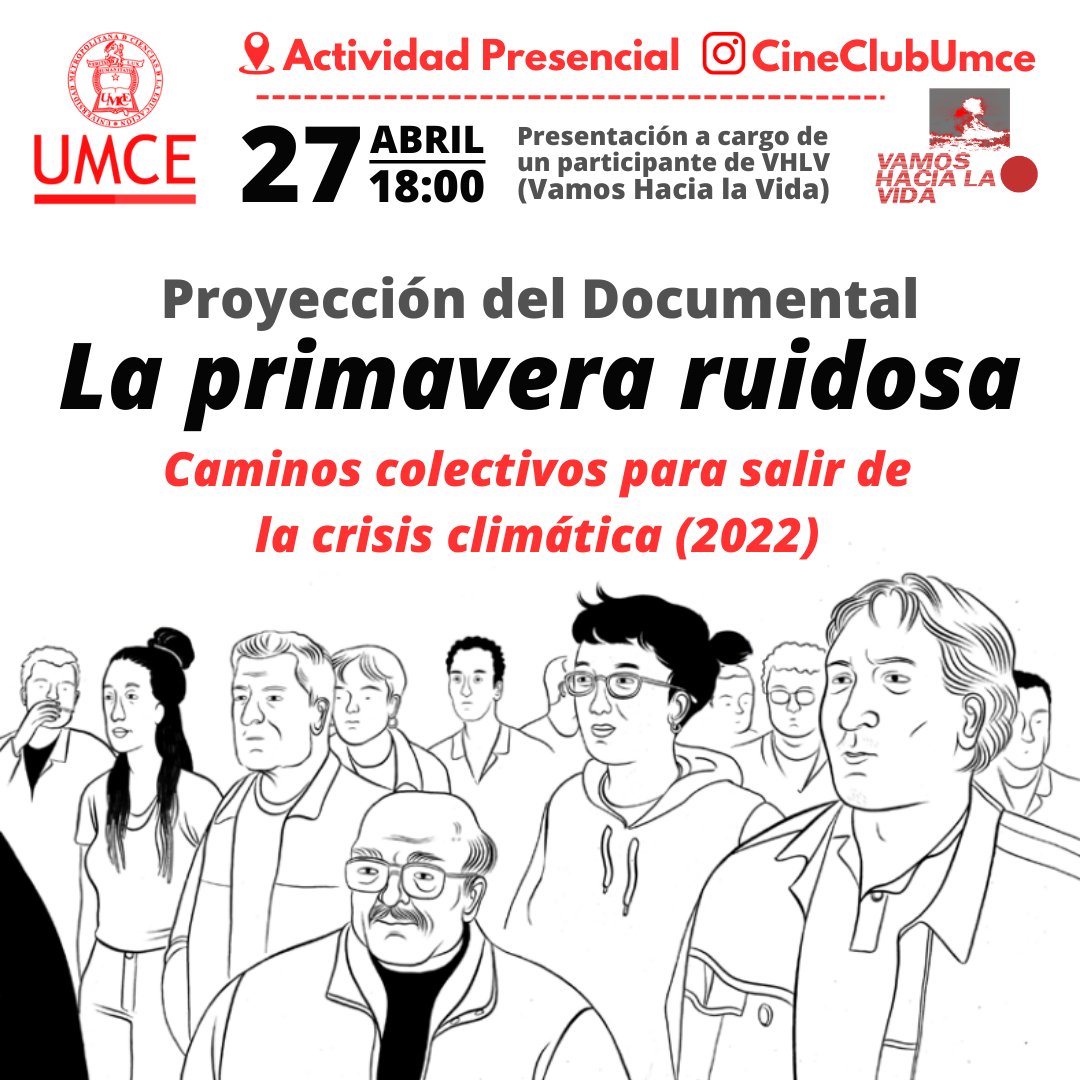 Claudio08756361's tweet photo. ¿Cómo se vería una estrategia radical de transformación de nuestras relaciones de (re)producción social  frente al cambio climático? Jueves 27 de abril 18:00 hrs presentación documental "La Primavera Ruidosa" de l@s compañer@s de @labournettv https://t.co/Lw561pUGMz
