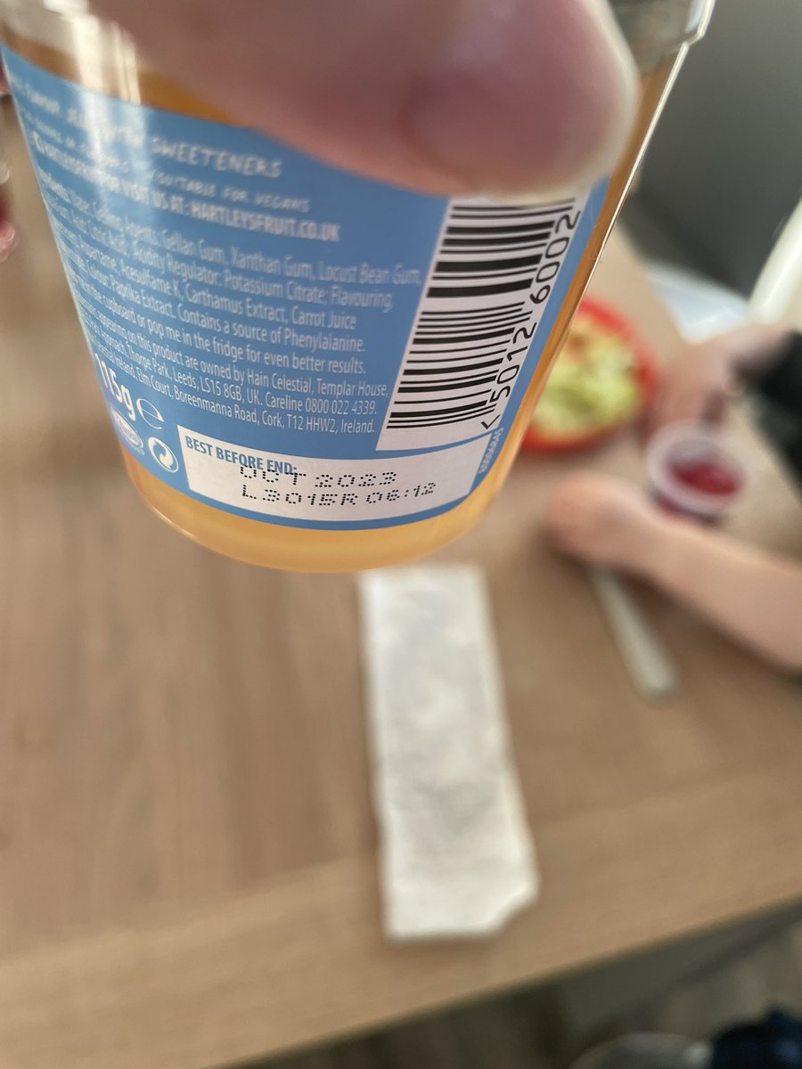 Warren88Amie's tweet photo. Please check your jellies before giving them to your kids! Bought this Hartleys Jelly this evening from Morrisons Ilkeston. Gave it to my 4 year old for pudding only to open it and find it was mouldy! Just thankful my little girl never tucked into it! @hartleysfruit @Morrisons https://t.co/3bEsXvGf8h