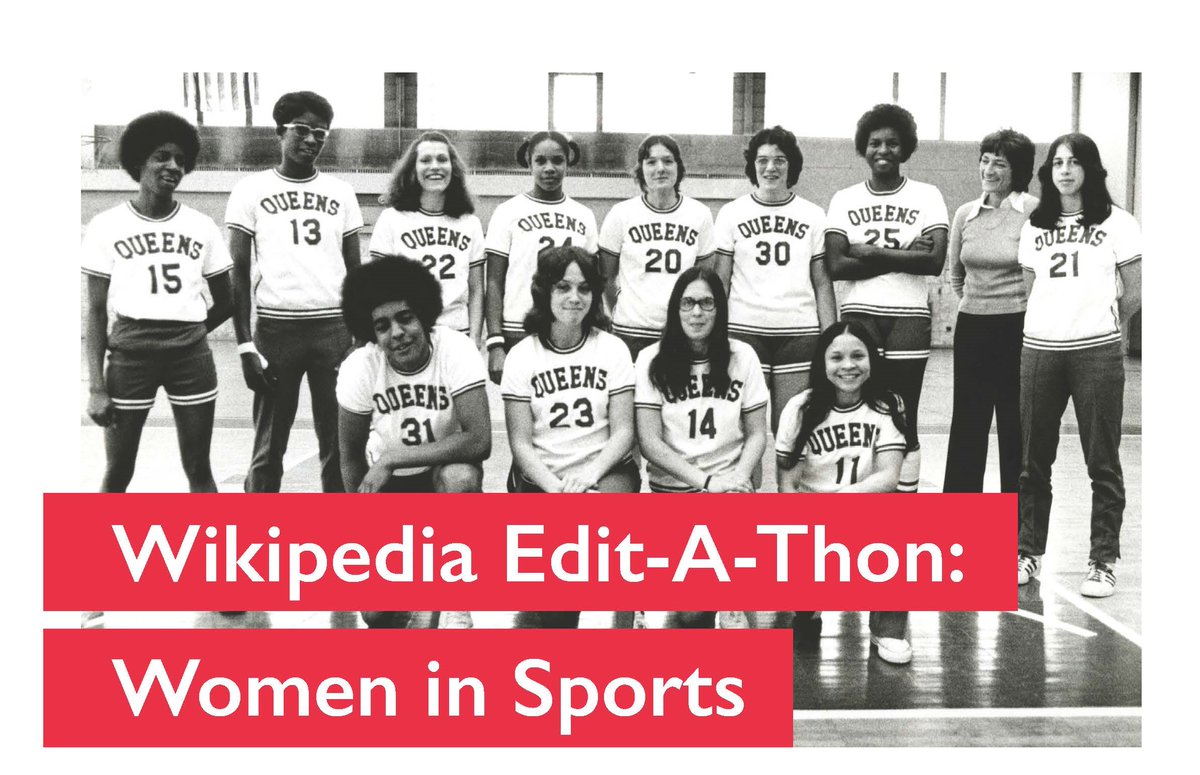 On April 19, join librarians at the Queens College Library to learn how to edit Wikipedia at this year's QC Wikipedia Edit-a-thon: Women in Sports!

Drop in anytime between 12:00-5:00pm on 4/19, Tanenbaum Room 300i.

Learn more here: qc-cuny.libcal.com/event/10261090.