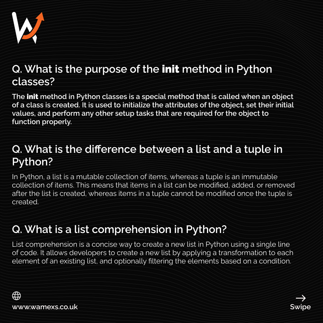 wamexsuk's tweet image. Crack the Python Interview with Confidence - Top 9 Interview Questions and Expert Answers!
#pythonquestions #interviewtips #expert #javaexpert #pythonexpert #tøpinterview #crackinterview #questioning #topanswer #webdesigncompany
