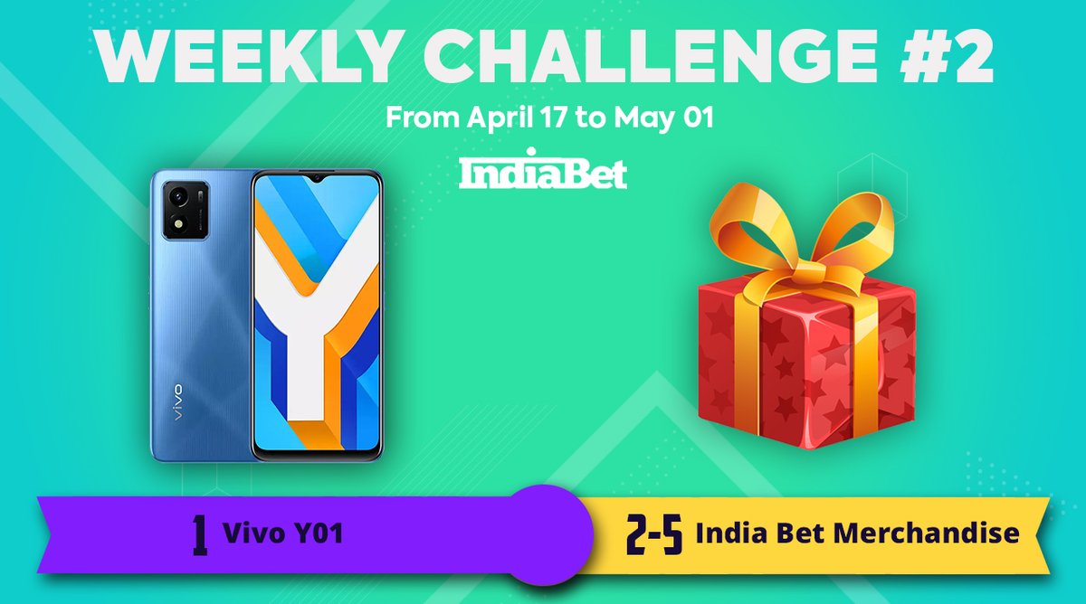 indiabet's tweet image. Participate in our Weekly Challenge for a chance to win a Vivo Y01 &amp;amp; merchandise:
indiabet.com/challenge/c2635

#IndiaBet #WeeklyChallenge #FreePrize #Cricket #Gaming #UEFA #ATP #TATAIPL2023  #Contest #MobilePhone  #VivoY01