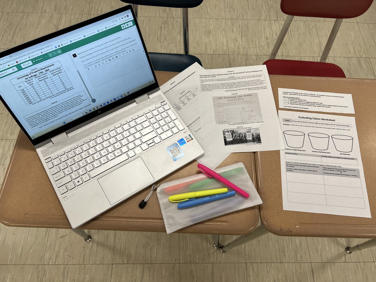 Thank you @achievekedc for the resources! 8th graders will be evaluating a claim using a bucketing strategy inspired from @dbqproject’s prewrite system and the online platform from @edulastic. #achievED @kedc1 @kedcgrants