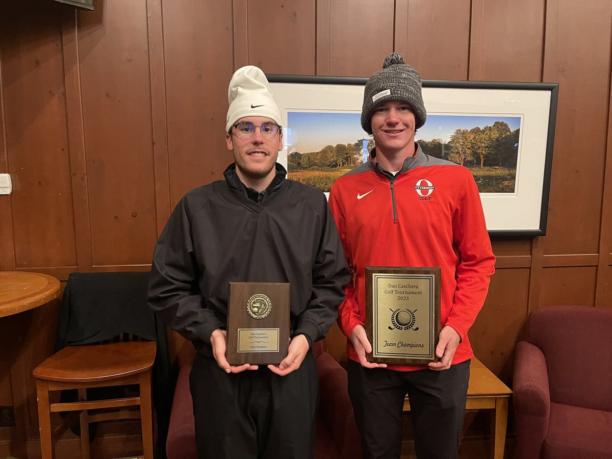 Ott_Athletics's tweet photo. MGOLF: Carter Woodward and Ian Johnston take co-medalist honors (rounds of 74) as team wins Dan Caschera Invite, hosted by John Carroll on a tough weather day at Sand Ridge. Cardinals now officially turn their attention to upcoming OAC Championships! ⛳️ 🥶 https://t.co/XegpglrLQL