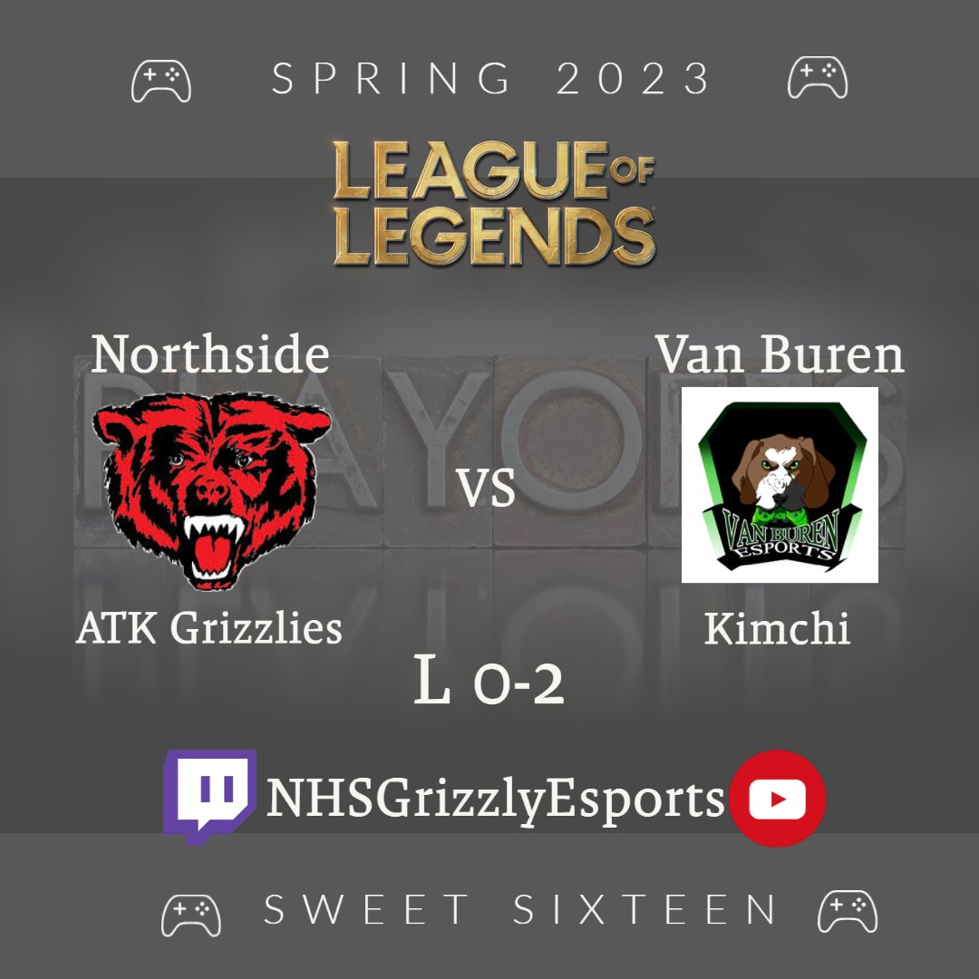 Sweet Sixteen ✔ <a href="/GrizzliesNHS/">Ft Smith Northside</a> <a href="/fsps_aa/">FSPS Athletics & Activities</a> <a href="/ArkActAssn/">Arkansas Activities Association</a> <a href="/playvs/">PlayVS</a>