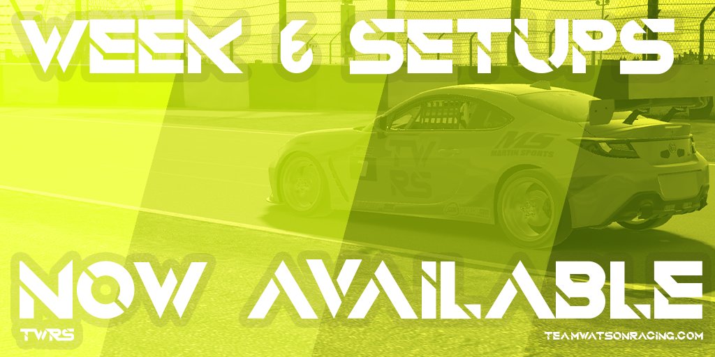 This season is just flying by as Week 6 is just on the horizon. We may say this all of the time but we want to give a big shoutout to all of the iRacing members that support TWRS. Without you, none of what we have accomplished would be possible.

Teamwatsonracing.com