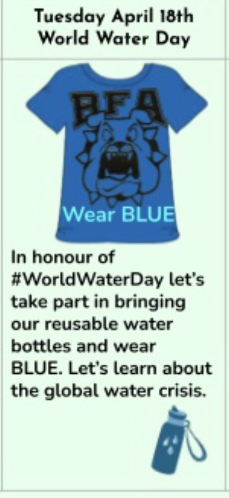 Yahoo! Great start to our #EarthSpiritWeek <a href="/DPCDSB_BFA/">Bishop Francis Allen DPCDSB</a>. Tomorrow wear Blue in honour of #worldwaterday2023 and bring your BFA reusable water bottle and pack your lunch in a reusable containers for Trashless Tuesday to help reduce single-use plastic! <a href="/EcoSchoolsCAN/">EcoSchools Canada</a> <a href="/DP_EcoSchools/">@DP_EcoSchools</a>