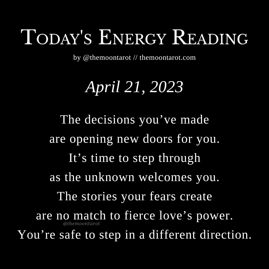 themoontarot_'s tweet photo. Today's Energy Reading: April 21, 2023

Close the door behind you as you step forward into this new reality. With an open heart and a smile on your face, the Sun’s energizing your aura.

Tune into love and give it permission to be the background music of your existence. https://t.co/lW2BfyNtG6