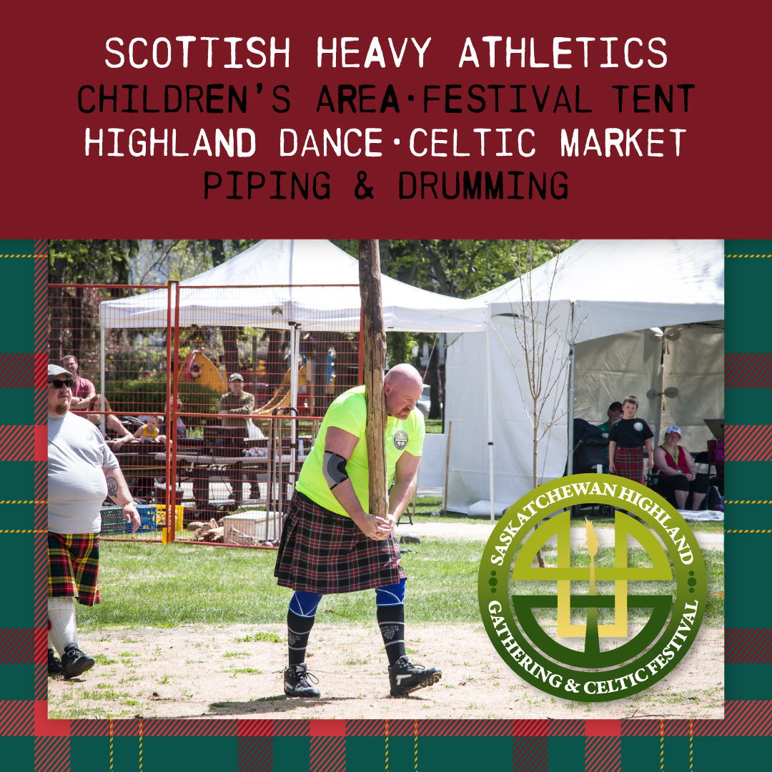 Along with Scottish heavy athletics, highland dance &amp; piping &amp; drumming competitions, we have 
Pile O’ Bones festival beer tent with live music
✅Celtic market 
✅Tug-of-War charity event
✅Children’s area 
saskhighland.ca
#highlanddance #highlandgames #highland #scottish
