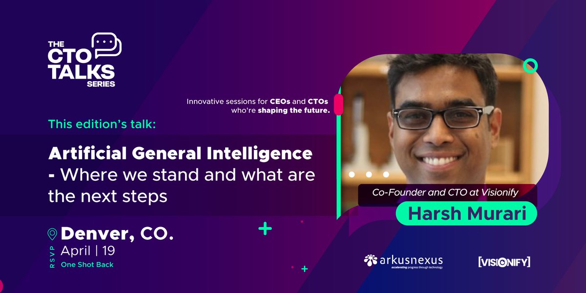 This April 19th, we have a date in Denver! Join us at One Shot Back to exchange thoughts on AI over drinks and snacks! bit.ly/3A87o3M 

(Big thanks to our sponsors <a href="/arkusnexus/">Arkusnexus</a> <a href="/Cidenet_SAS/">Cidenet</a>)