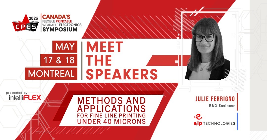 intelliFLEX (@intelliflex_org) on Twitter photo Join us for a deep-dive into Screen Printing with Julie Ferrigno of E2IP TECHNOLOGIES at #CPES2023 Get your tickets now!
Register today: lnkd.in/ex2NCzZj
May 17-18th (Montréal) <a href="/etsmtl/">École de technologie supérieure</a>
#PrintedElectronics #FlexibleElectronics #Wearables #HybridElectronics Join us for a deep-dive into Screen Printing with Julie Ferrigno of E2IP TECHNOLOGIES at #CPES2023 Get your tickets now!
Register today: lnkd.in/ex2NCzZj
May 17-18th (Montréal) <a href="/etsmtl/">École de technologie supérieure</a>
#PrintedElectronics #FlexibleElectronics #Wearables #HybridElectronics
