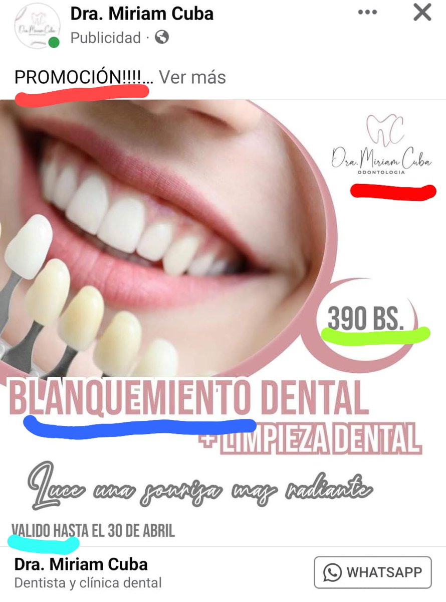 Shaheen85's tweet photo. #Lunesdeortografíaygramática 
#RAE
Es recomendable colocar el mismo número de signos de admiración de apertura. "ODONTOLOGÍA" lleva tilde. Es mejor el precio detrás de "BS.". La palabra "VÁLIDO" lleva tilde. En "BLANQUEMIENTO" hay un fe de erratas. https://t.co/waHvTVljfO