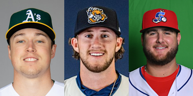 AthleticsFarm's tweet image. Pitchers of the Week (4/10-16)...
Pacific Coast League:
@AviatorsLV RHP Mason Miller (5 IP/0 H/0 ER/0 BB/11 K)
Texas League:
@RockHounds RHP Joey Estes (5 IP/2 H/0 ER/0 BB/6 K)
California League:
@stocktonports RHP Jake Garland (5 IP/0 H/0 ER/0 BB/7 K)
