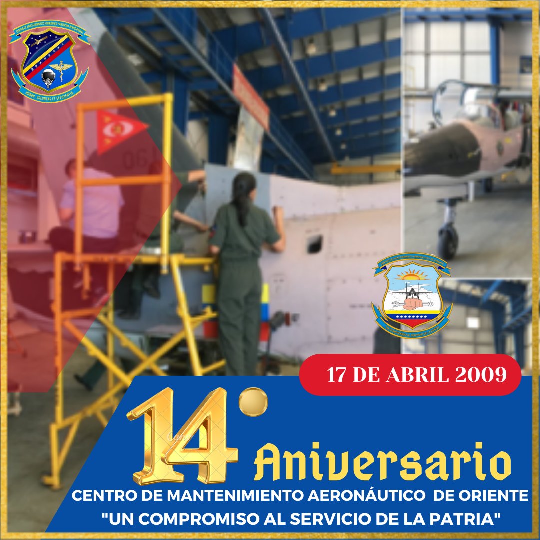 CAFMA_AMB's tweet photo. #17Abr// El GB. @jgongallar, Director, junto a la Gran Familia CAFMA, Felicitan a los hombres y mujeres del @cemao_oriente por arribar a su 14° Aniversario, inquebrantable unidad logística, comprometida con la operatividad del sistema de armas Su-30.
#ConMaduroMasRevolucion https://t.co/NRoNRgAsJM
