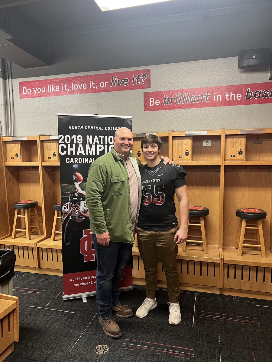 Extremely excited to announce I’ve officially committed to play football for North Central College! 🟥⬛️ Go Cards! <a href="/CoachStuedemann/">Eric Stuedemann</a> <a href="/CoachSpence_NCC/">Coach Spencer</a> <a href="/Kalus_Murphy/">Coach Murphy</a>