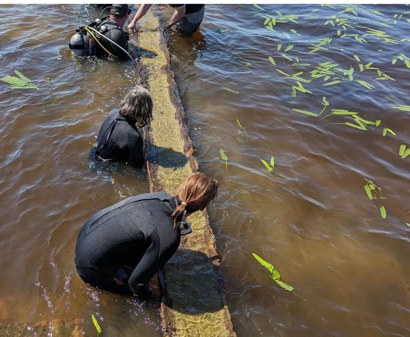 A 1,000-year-old Native American canoe was discovered in a North Carolina lake #indigenouspeoples #waccamaw #NC 
wunc.org/environment/20…