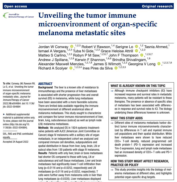 Journal for ImmunoTherapy of Cancer (@jitcancer) on Twitter photo Great demonstration of importance of balancing immune activation & regulation in facilitating anti-tumor immune resp while avoiding irAEs from Rebecca Simpson at #AACR23. Discover more from <a href="/MelanomaAus/">Melanoma Institute Australia</a> in #JITC, including this study from Conway et al: bit.ly/3zZh0Oj Great demonstration of importance of balancing immune activation & regulation in facilitating anti-tumor immune resp while avoiding irAEs from Rebecca Simpson at #AACR23. Discover more from <a href="/MelanomaAus/">Melanoma Institute Australia</a> in #JITC, including this study from Conway et al: bit.ly/3zZh0Oj