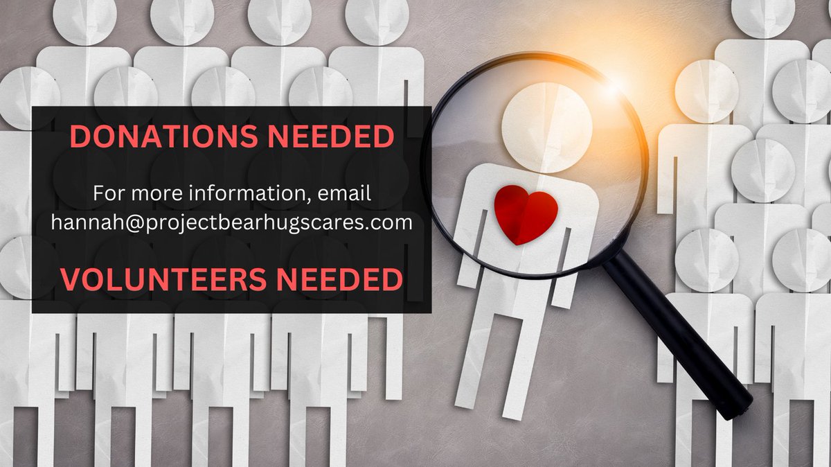 ProjectBearHug's tweet photo. Hey friends! #ProjectBearHugs is in need of some love and support from all you kind souls out there. We're looking for donations and volunteers to help our programs thrive and spread love. Let's make the world a better place together! #DonateForABetterWorld ❤🐻 https://t.co/iZlUrjsWMM