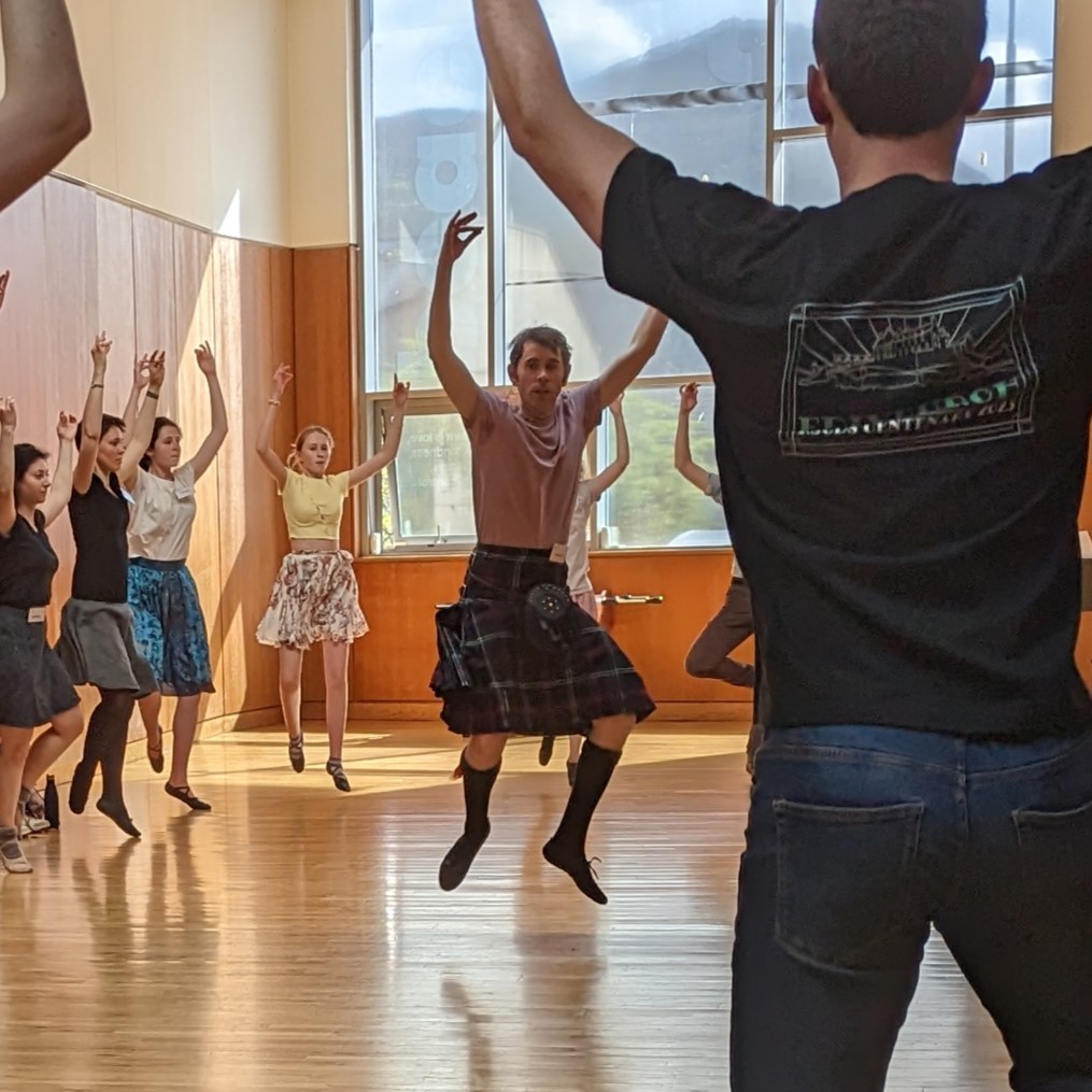 Our three teachers at #SpringFling23Ed - Abbie Brown, Alasdair Gray and Deb Lees - put their classes through their paces throughout Saturday.

We'd like to say a huge thank you to them, and musicians Susan MacFadyen, Shona MacFadyen and Ewan Galloway, for their hard work! 🙂