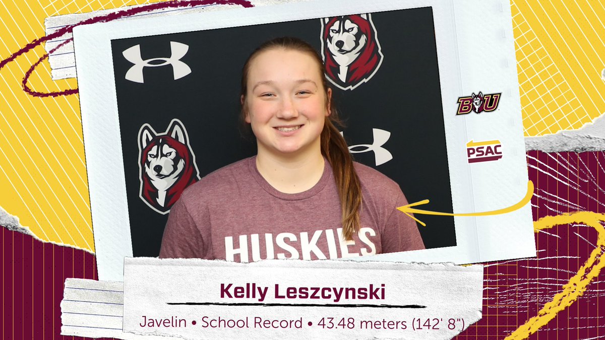 🚨SCHOOL RECORD ALERT🚨 Fr. Kelly Leszcynski DEMOLISHED the BU record in the javelin at the Bison Outdoor Classic. Leszcynski finished 4th with a throw of 43.48m. She is now 2nd in the <a href="/PSACSports/">PSAC Sports</a> and in the Atlantic Region and sits 18th in DII! <a href="/BUXCTF/">BUXCTF</a>