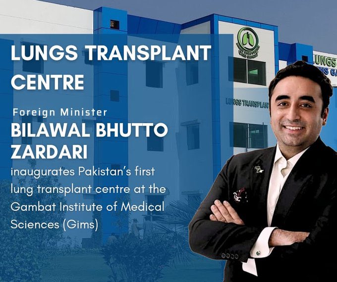PPPDigitalbadin's tweet photo. Pakistan’s First Lungs Transplants Centre in Gambat #Sindh - provides quality treatment to patients from all over the country.
Thank you @BBhuttoZardari 💚
#PPPHealth #SindhGovt https://t.co/d16YOijhNb