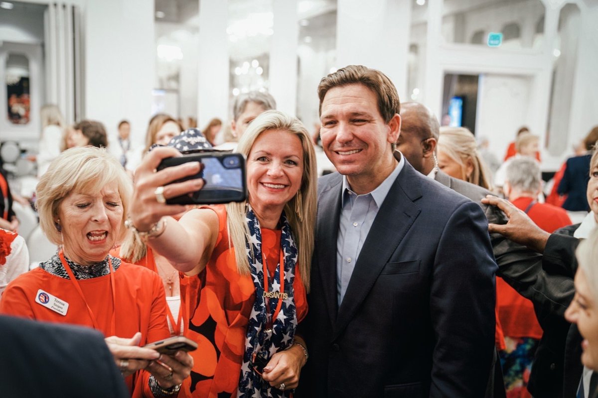 RonDeSantis's tweet photo. Great to be with @GOPWomenFFRW.
We are delivering major victories for Florida thanks to your support for strong conservative candidates up and down the ballot last cycle.
But we have only begun to fight... Hold the line, keep the faith. https://t.co/eqWkiqNnpv