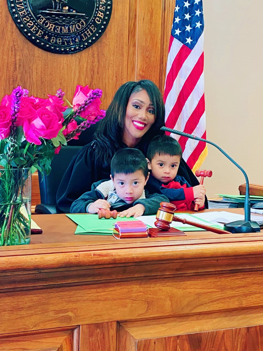 When the Chancellor is a Mommy and the toddlers come to court, they get to help! These two helpers were a joy today &amp; their parents were able to get what they needed from the Court. Perhaps they will become lawyers &amp; judges someday. 

#RepresentationMatters