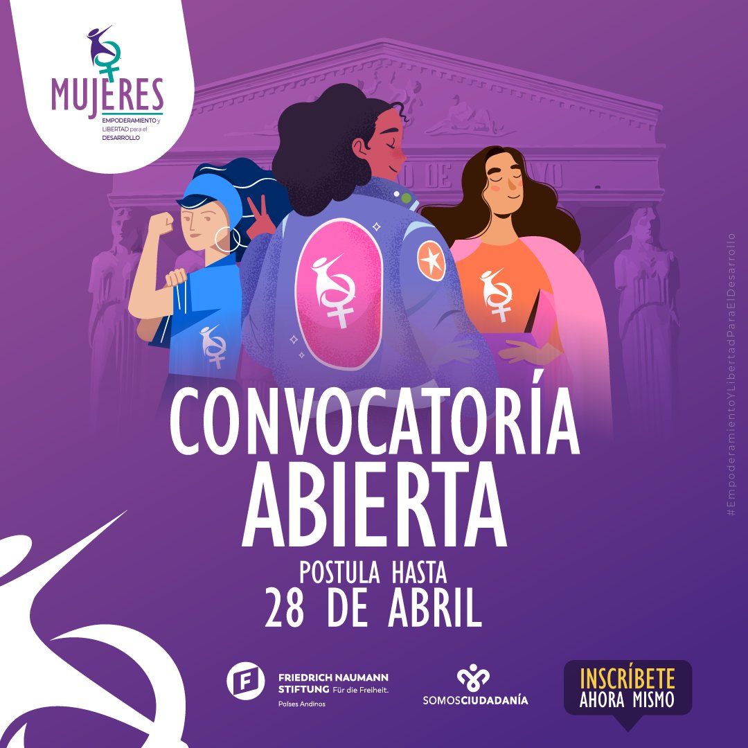 Te invitamos a participar de la Escuela de Mujeres: empoderamiento y libertad para el desarrollo. 

Bases e inscripción: t.ly/2tOr 

Un proyecto en alianza con <a href="/FnfAndinos/">FNFAndinos</a>  dirigido a mujeres entre 18 y 60 años de Lambayeque. 🇵🇪

#MujerEmpoderada #Lambayeque #Perú