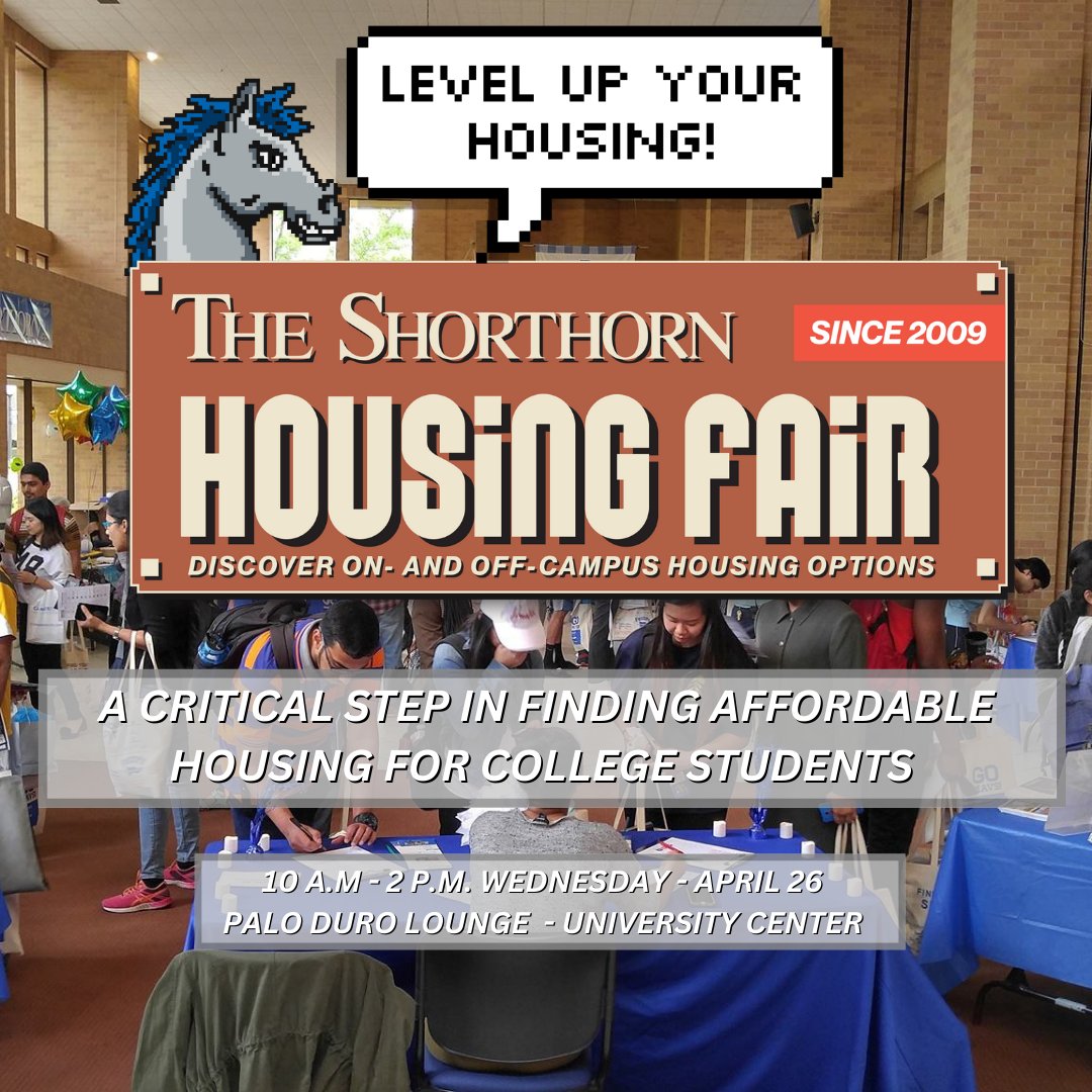 ShorthornPromos's tweet photo. The housing fair is next week! Stop by the UC to find affordable and newly renovated housing options!๐
#uta #utahousing #dfwhousing https://t.co/c0h9SJ2XSy