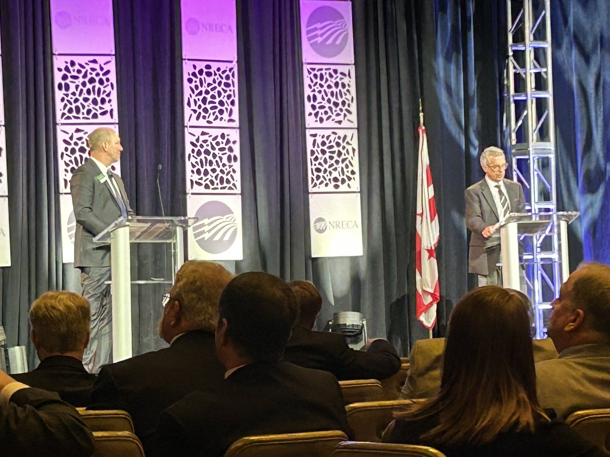 Kevin4RECs's tweet photo. @nwrec CEO &amp; @IowaRECs member Lyle Korver taking the @NRECANews Legislative Conf stage to talk about what a robust #FarmBill means to his member-consumers &amp; his community #CoopsOnTheHill @iaruralpower https://t.co/L1go6oPMf5