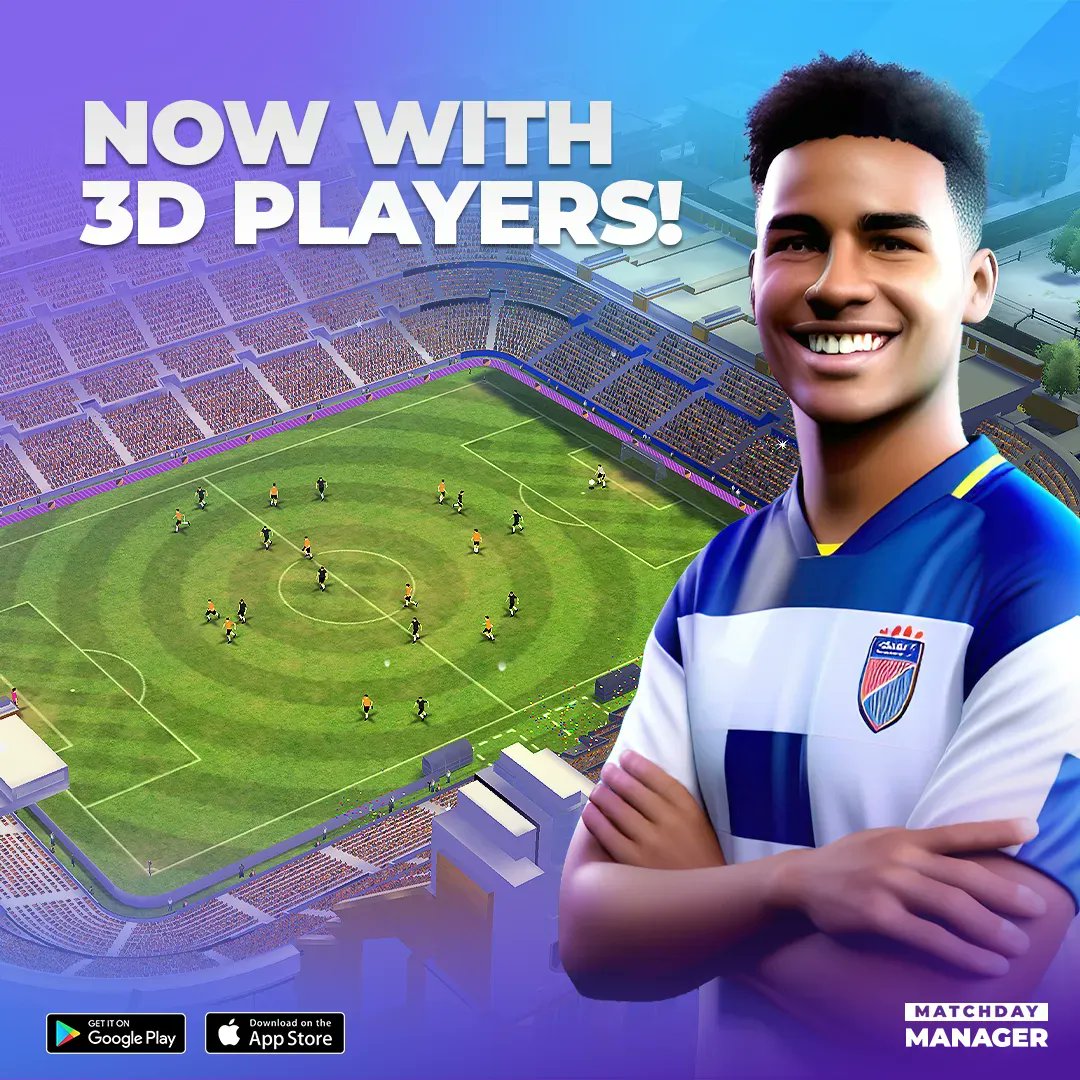 Introducing the next level of realism in Matchday Manager! 🎮⚽  Now with 3D Players, you can see your team come to life on the pitch! 🕶️👥  But don't worry, we've got you covered - you can still switch to 2D mode if you prefer! 📲👍 

Download here - buff.ly/40denmH