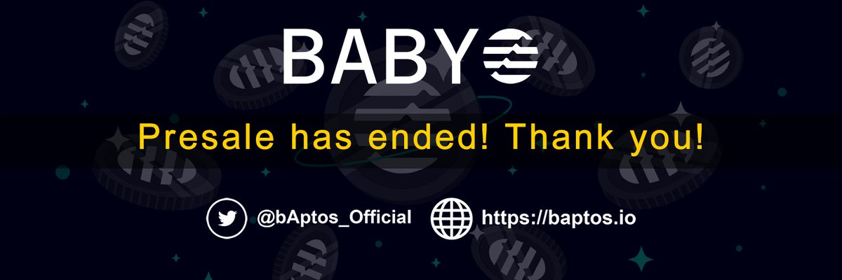 Genesis_D_voice's tweet photo. 🪙 BabyAptos - Fairlaunch Result| KYC | AUDIT 🪙

✔️ During the Fairlaunch of Baby Aptos we had the opportunity to raise 264.77 BNB with a total contributors of  758 and we want to thank you for all the support provided. ✔️

#BSC #BNB #Fairlaunch #Pinksale https://t.co/D97Oir5WMw