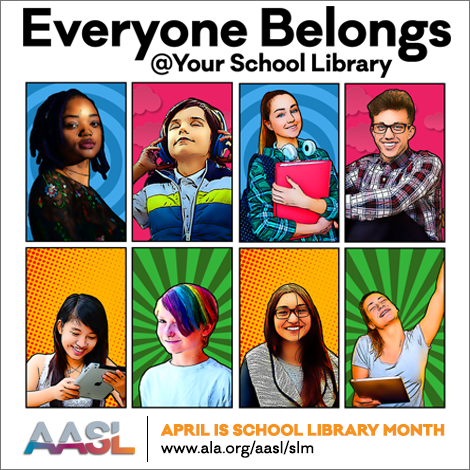 VOCALCCSD's tweet photo. Simple and true:  Everyone Belongs at Your School Library! Our spaces are for all and we have books for all!  #AASLslm #CCSDLibrariesForALL https://t.co/o3DMnvDpJ0