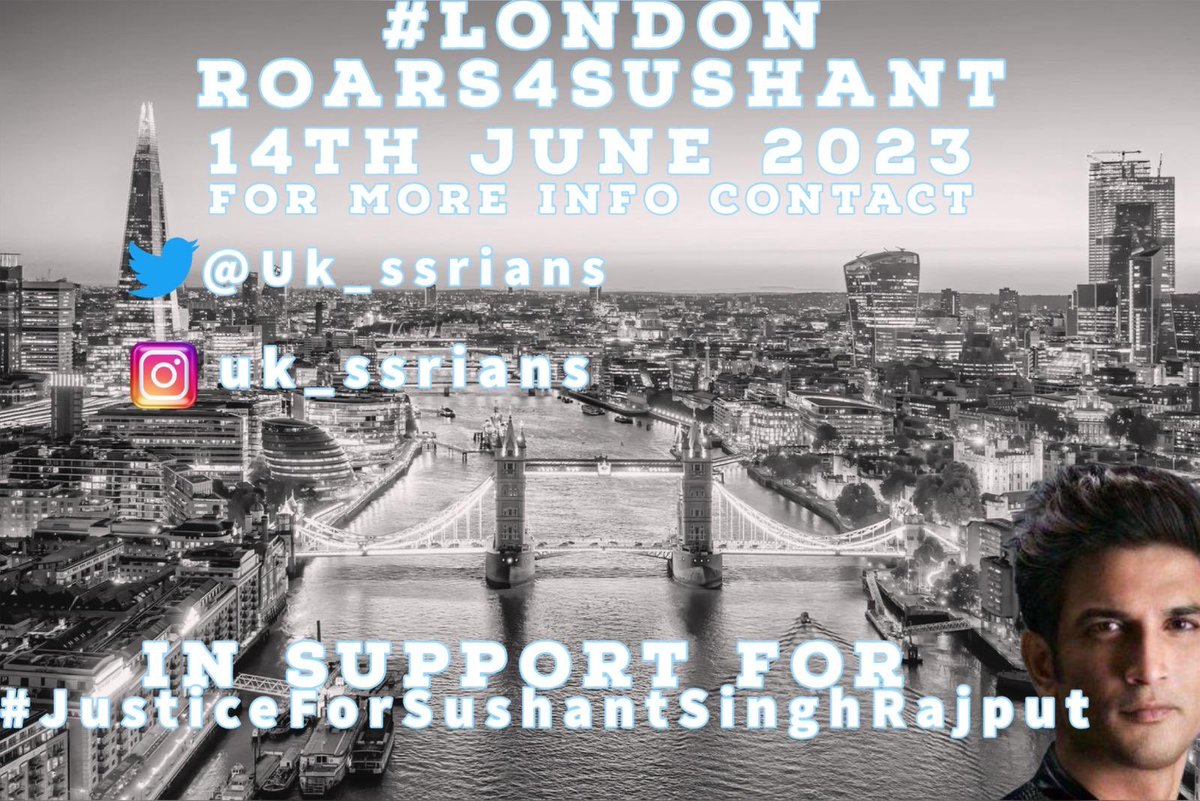 The UK SSRIANS are planning to protest in Central London on 14th June 2023. 

If you want join us, please reply here or contact <a href="/Uk_ssrians/">@Uk_ssrians</a> 

3 years of injustice. We need to keep the pressure up and the fire 🔥 burning for #SushantSinghRajput𓃵 

CBI Silence Killing SSRCase