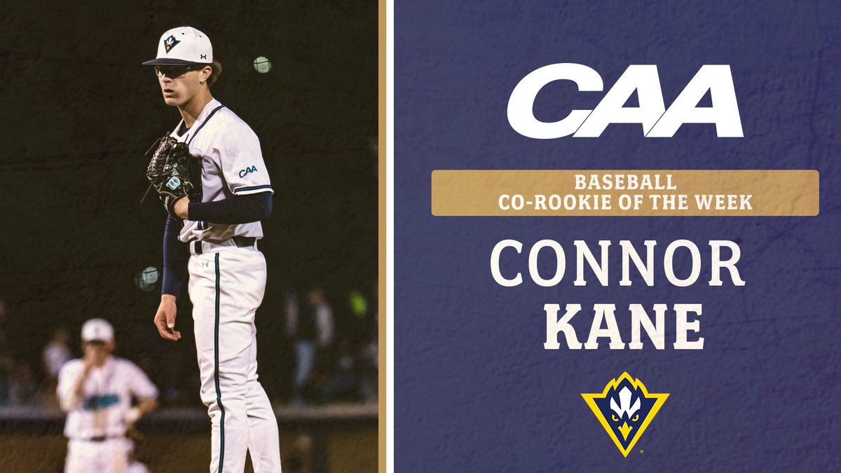⚾️ #CAASports Baseball Co-Rookie of the Week

Connor Kane came out of the bullpen to hold #23 TCU to two hits over a career-long 5.2 innings and earn the win as <a href="/UNCWBaseball/">UNCW Baseball</a> beat the Horned Frogs, 12-6, to clinch the series

➡️ bit.ly/3mDY3xx