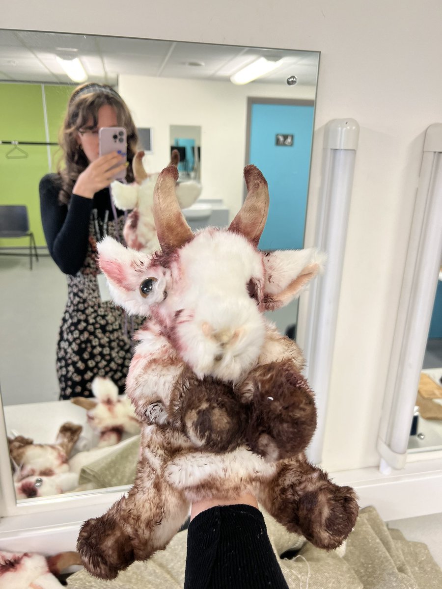 Look at this little guy . Come see him and his friends in Golygfedd o’r Pla Du . It’s a wacky and wonderful play that you’ll enjoy !! #props #ASM <a href="/TheatrauSirGar/">TheatrauSirGar</a>