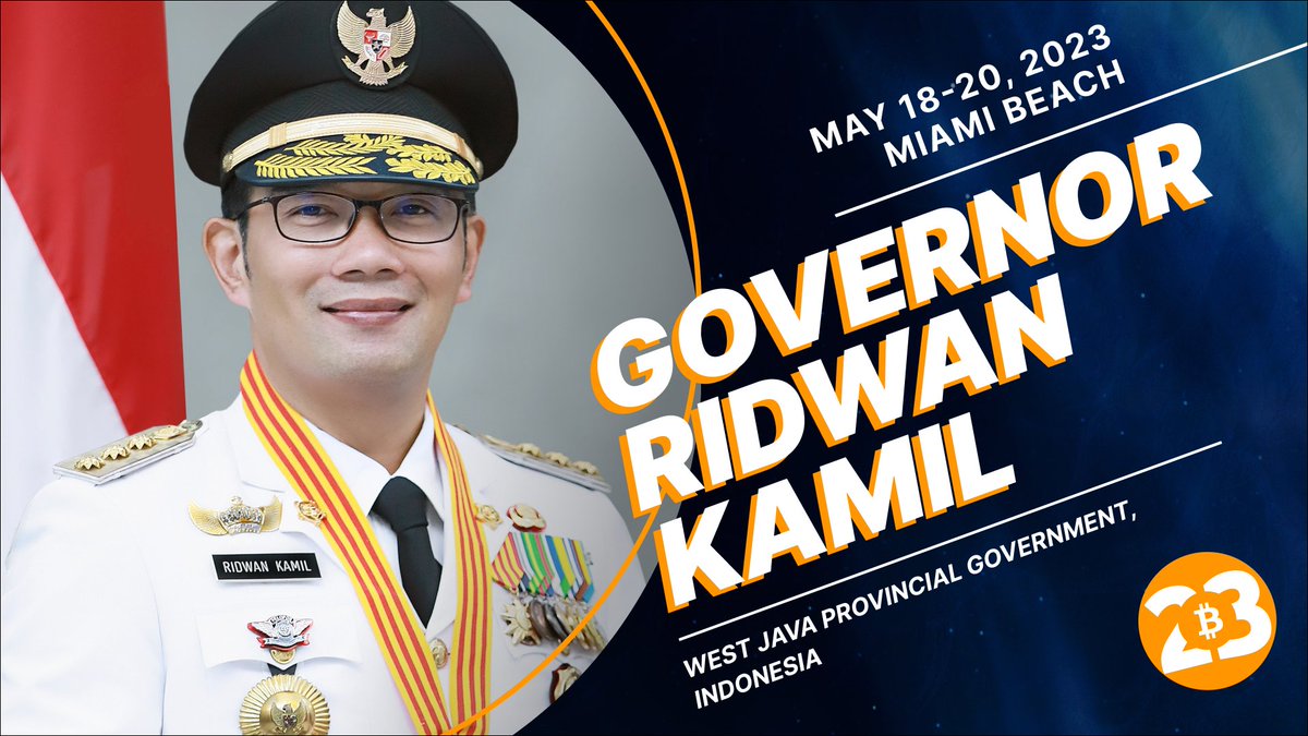 BREAKING: 🇮🇩 Indonesian Governor <a href="/ridwankamil/">Ridwan Kamil</a> to speak at Bitcoin 2023 conference in Miami

He wants to bring #Bitcoin adoption and mining to his region of more than 50 MILLION people 🙌