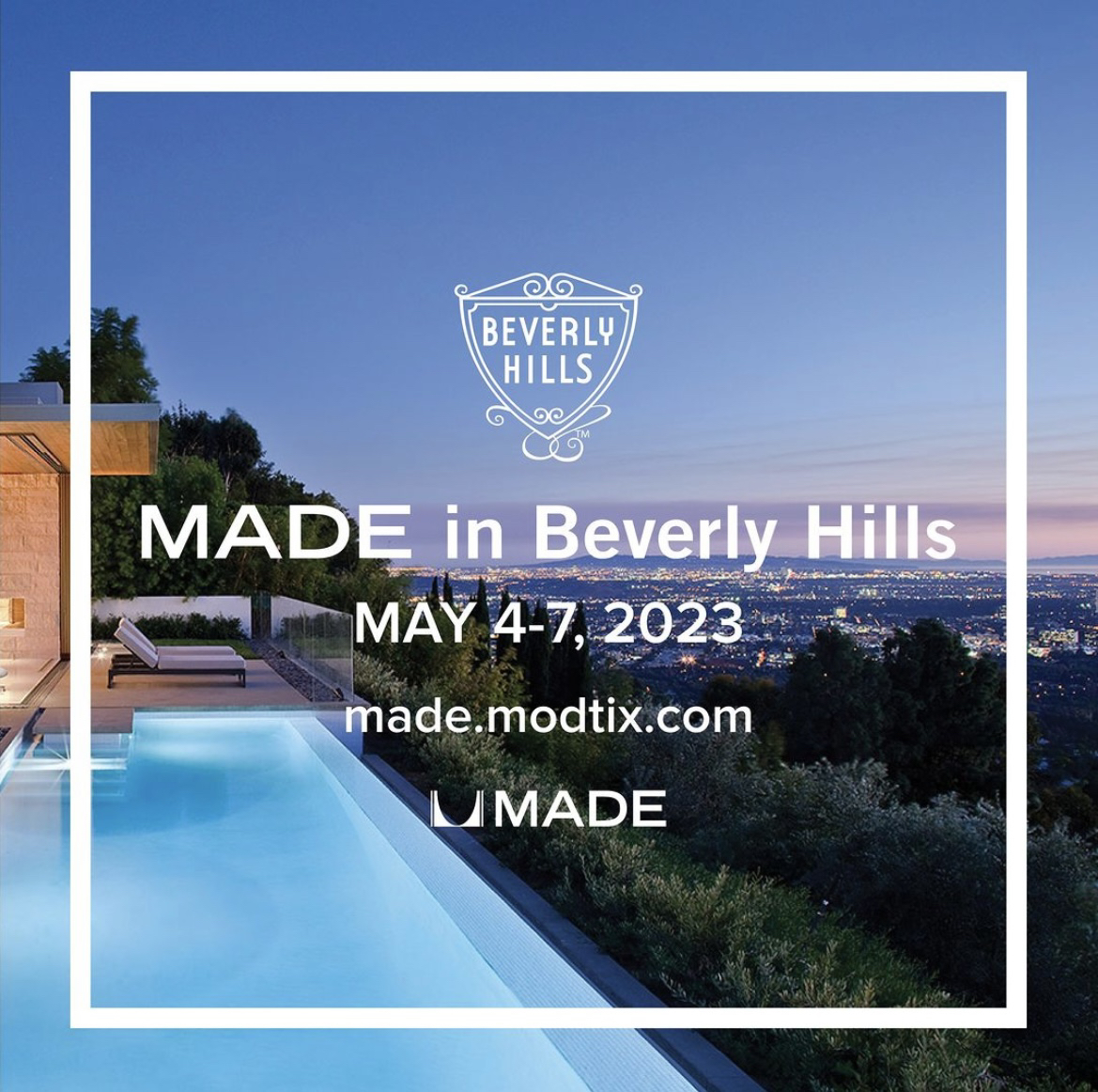 PalmSpringsMOD's tweet photo. Save the date for MADE in Beverly Hills, May 3-7, 2023!

MADE in Beverly Hills is a 4-day festival exploring the art, architecture, design and landscapes that have made Beverly Hills a world-class city.  The festival will feature over 20 events including iconic tours, lectures, f https://t.co/pchD2TnaG5